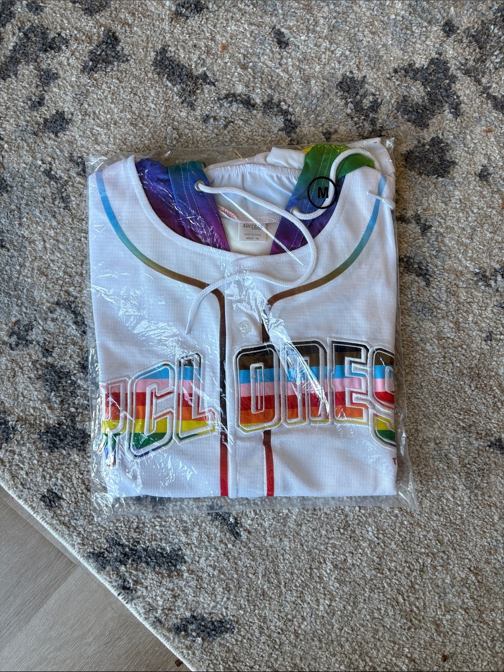 Brooklyn Cyclones White Rainbow/Pride Baseball Jersey with hood